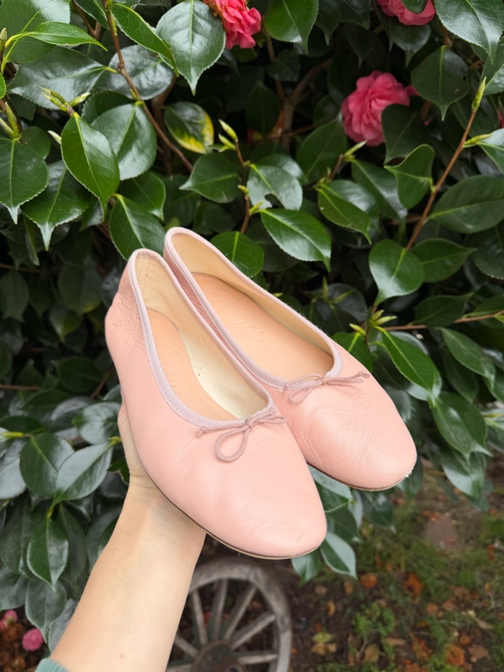 J. Crew Pink Leather Ballet Flats